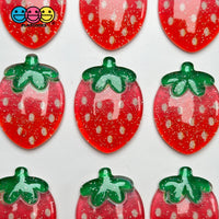 Fake Strawberry Glitter Fruit Summer Flatback Cabochons Decoden Charm 10 Pcs Playcode3 Llc