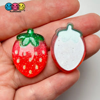 Fake Strawberry Glitter Fruit Summer Flatback Cabochons Decoden Charm 10 Pcs Playcode3 Llc