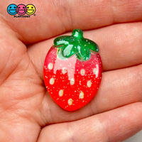 Fake Strawberry Glitter Fruit Summer Flatback Cabochons Decoden Charm 10 Pcs Playcode3 Llc