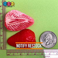 Strawberry Halves Plastic Resin Fake Food Strawberries Realistic Cabochons Decoden 10Pcs Charm