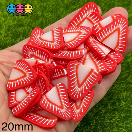Strawberry Large Fimo Slices Polymer Clay Strawberries Fake Sprinkles 20/10Mm Sprinkle