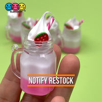 Strawberry Milkshake Whipped Cream Topping Mug With Straw And Hole Charms Cabochons Charm