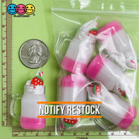 Strawberry Milkshake Whipped Cream Topping Mug With Straw And Hole Charms Cabochons Charm