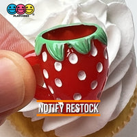 Strawberry Mini Cups Mugs Whole Strawberries Charms Fake Fruit Cabochons Decoden 10 Pcs Charm