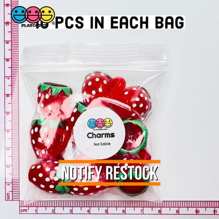 Strawberry Mini Cups Mugs Whole Strawberries Charms Fake Fruit Cabochons Decoden 10 Pcs Charm