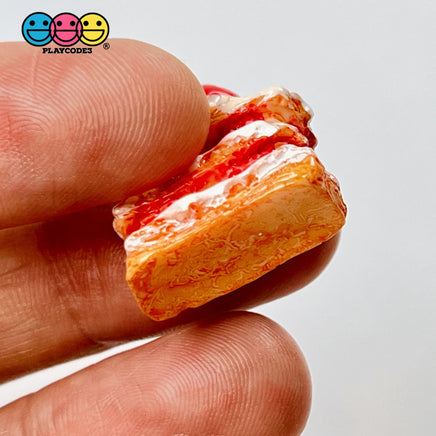 Strawberry Shortcake Mini Charm Fake Dessert Cabochons 10 Pcs