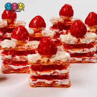 Strawberry Shortcake Mini Charm Fake Dessert Cabochons 10 Pcs