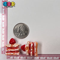 Strawberry Shortcake Mini Charm Fake Dessert Cabochons 10 Pcs