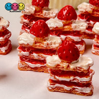 Strawberry Shortcake Mini Charm Fake Dessert Cabochons 10 Pcs
