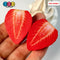 Strawberry Slices Flatback Hard Resin Imitation Fake Food Life Like Plastic Strawberries 10 Pcs