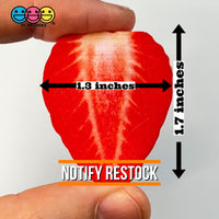 Strawberry Slices Flatback Hard Resin Imitation Fake Food Life Like Plastic Strawberries 10 Pcs
