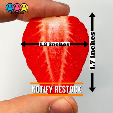 Strawberry Slices Flatback Hard Resin Imitation Fake Food Life Like Plastic Strawberries 10 Pcs