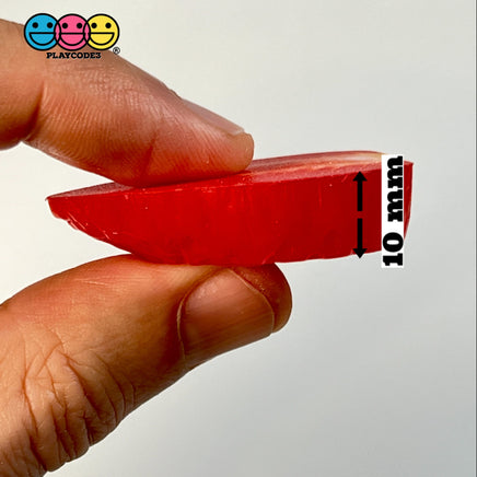 Strawberry Slices Flatback Hard Resin Imitation Fake Food Life Like Plastic Strawberries 10 Pcs