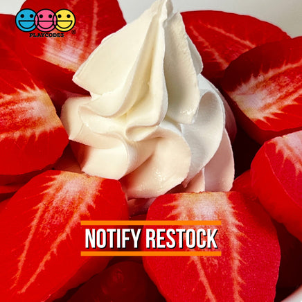 Strawberry Slices Flatback Hard Resin Imitation Fake Food Life Like Plastic Strawberries 10 Pcs