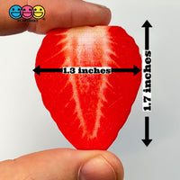 Strawberry Slices Flatback Hard Resin Imitation Fake Food Life Like Plastic Strawberries 10 Pcs