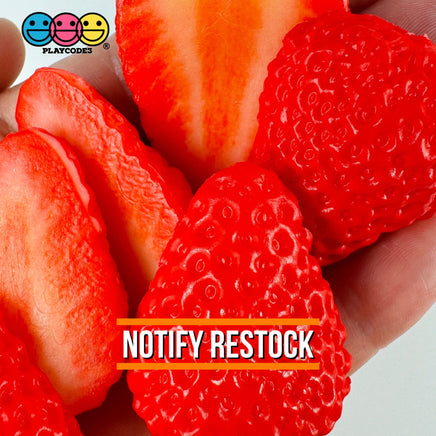 Strawberry Slices Realistic Imitation Fake Food Life Like Plastic Strawberries Resin 10 Pcs