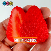 Strawberry Slices Realistic Imitation Fake Food Life Like Plastic Strawberries Resin 10 Pcs