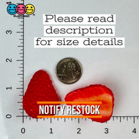 Strawberry Slices Realistic Imitation Fake Food Life Like Plastic Strawberries Resin 10 Pcs