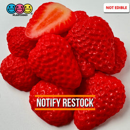 Strawberry Slices Realistic Imitation Fake Food Life Like Plastic Strawberries Resin 10 Pcs