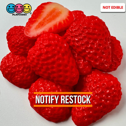Strawberry Slices Realistic Imitation Fake Food Life Like Plastic Strawberries Resin 10 Pcs