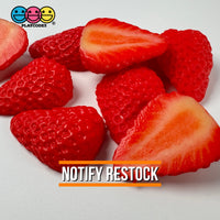 Strawberry Slices Realistic Imitation Fake Food Life Like Plastic Strawberries Resin 10 Pcs