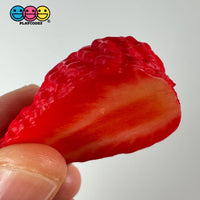 Strawberry Slices Realistic Imitation Fake Food Life Like Plastic Strawberries Resin 10 Pcs