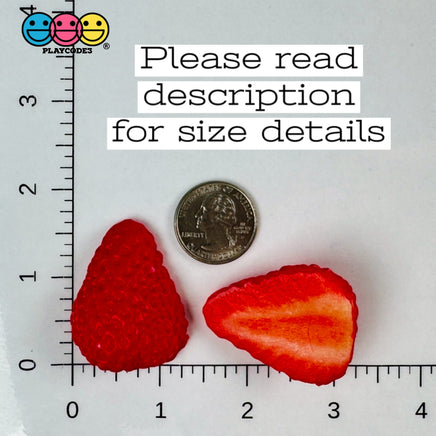 Strawberry Slices Realistic Imitation Fake Food Life Like Plastic Strawberries Resin 10 Pcs