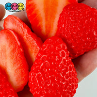 Strawberry Slices Realistic Imitation Fake Food Life Like Plastic Strawberries Resin 10 Pcs