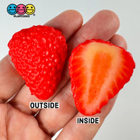 Strawberry Slices Realistic Imitation Fake Food Life Like Plastic Strawberries Resin 10 Pcs