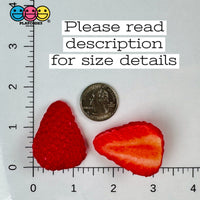 Strawberry Slices Realistic Imitation Fake Food Life Like Plastic Strawberries Resin 10 Pcs