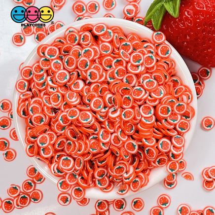 Strawberry Whole Fruit Fimo Slice Faux Sprinkles Fake Bake Fruits Funfetti Decoden -H Sprinkle