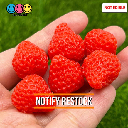 10Pcs Strawberry Mini 3D Resin Charm Strawberries Charms Fake Food Fruit Cabochons Decoden Playcode3
