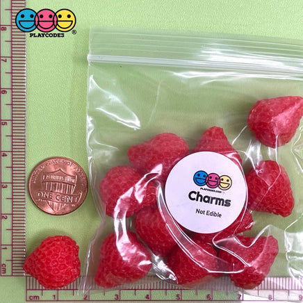 10Pcs Strawberry Mini 3D Resin Charm Strawberries Charms Fake Food Fruit Cabochons Decoden Playcode3