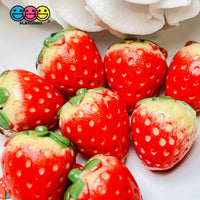 Strawberry Whole Strawberries Mini 3D Charms Fake Fruit Cabochons Decoden 10 Pcs Charm