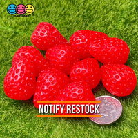 Strawberry Whole Strawberries Realistic Fake Fruit Food 3D Charm Cabochons 10 Pcs