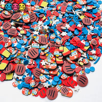 Summer 4th July BBQ Sausage French Fries Burger Mixes 5 10mm Fake Clay Sprinkles Decoden Fimo Jimmies PLAYCODE3 Sprinkle