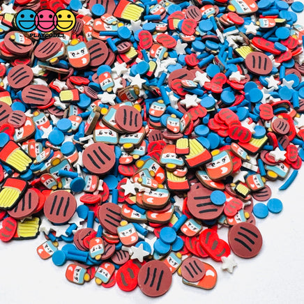 Summer 4th July BBQ Sausage French Fries Burger Mixes 5 10mm Fake Clay Sprinkles Decoden Fimo Jimmies PLAYCODE3 Sprinkle