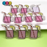 Summer Drinks Pink Lemonade And Orangeade Charms Planar Cabochons Pink Lemonade Charm