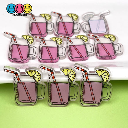 Summer Drinks Pink Lemonade And Orangeade Charms Planar Cabochons Pink Lemonade Charm