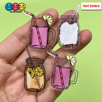 Summer Drinks Pink Lemonade And Orangeade Charms Planar Cabochons Charm