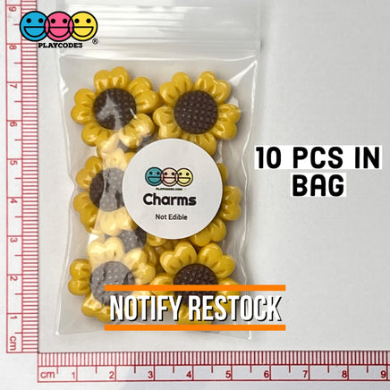 Sunflower Charms Flatback Daisy Flower Cabochons Flowers Decoden 10 Pcs Charm