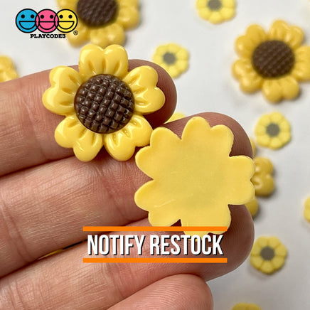 Sunflower Charms Flatback Daisy Flower Cabochons Flowers Decoden 10 Pcs Charm