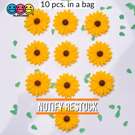 Sunflower Daisy Flatback Charms Flowers Daisies Cabochons 10 Pcs Charm