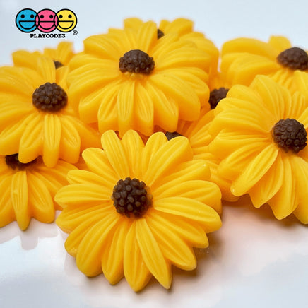 Sunflower Daisy Flatback Charms Flowers Daisies Cabochons 10 Pcs Charm