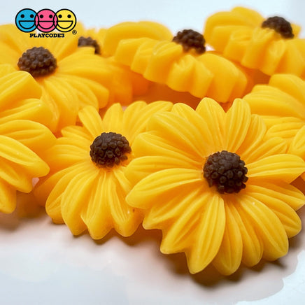 Sunflower Daisy Flatback Charms Flowers Daisies Cabochons 10 Pcs Charm
