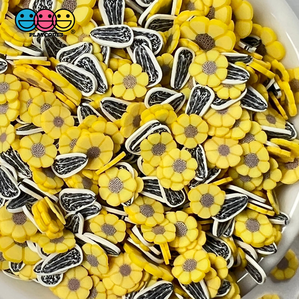confetti with flower seeds Sunflower & Seeds Fake Sprinkles Fimo Mix