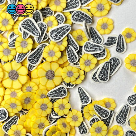 Sunflower & Seeds Fimo Mix Fake Polymer Clay Sprinkles Confetti Funfetti Sprinkle