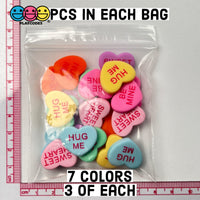 Sweet Tart Fake Candy Charm Valentines Day Charms Cabochons 7 Colors 21 Pcs