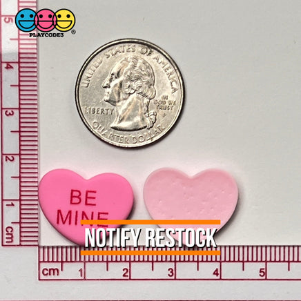 Sweet Tart Heart Shape Fake Candy Charm Flatback Pink Be Mine Cabochons 20 Pcs