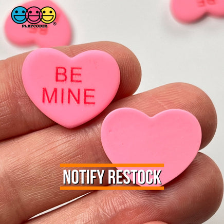 Sweet Tart Heart Shape Fake Candy Charm Flatback Pink Be Mine Cabochons 20 Pcs